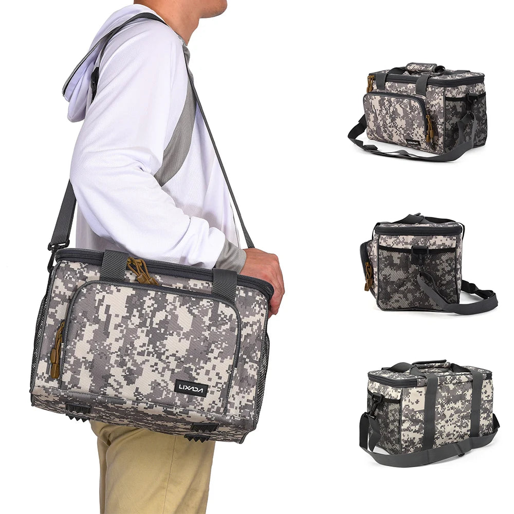Lixada Portable Multifunctional Canvas Fishing Shoulder Bag Tackle