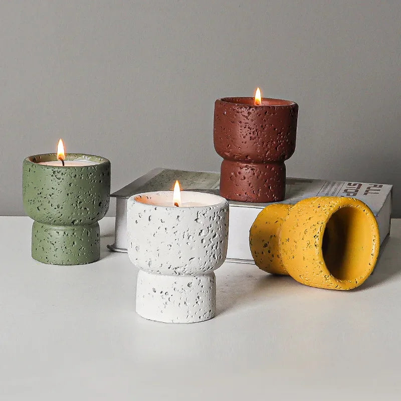 Simple Cement Household Aromatherapy Candles Empty Cups DIY High-value Handicrafts Indoor Candle Holders Decorative Ornaments Peaceful Pleasures Health and Wellness