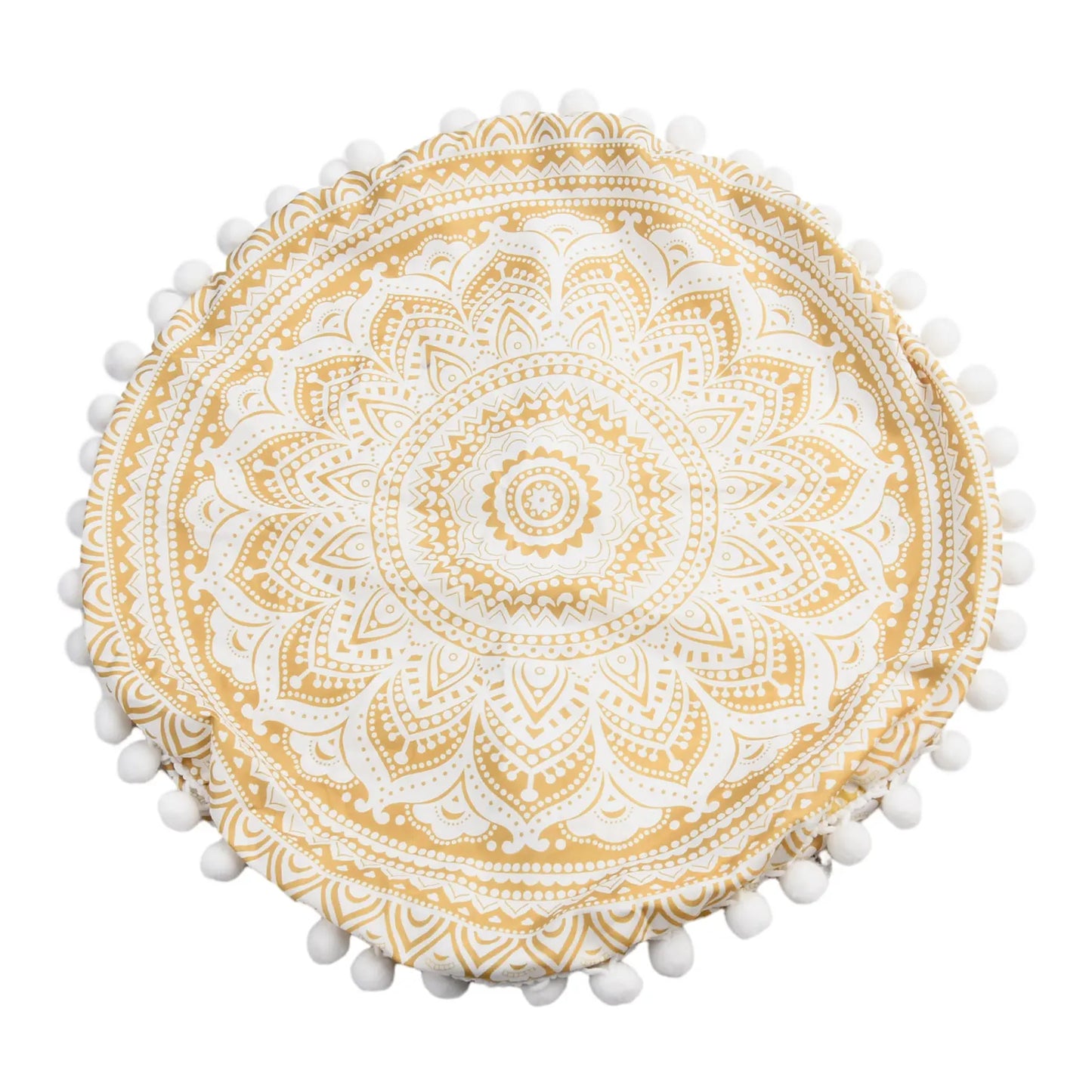 Round Mandala Pattern Pillowcase Bohemian Cushion Cover Boho Floor