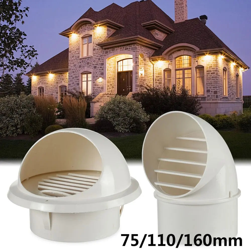 PVC Circular Wall Air Vent Cover – 75mm 110mm 160mm Waterproof