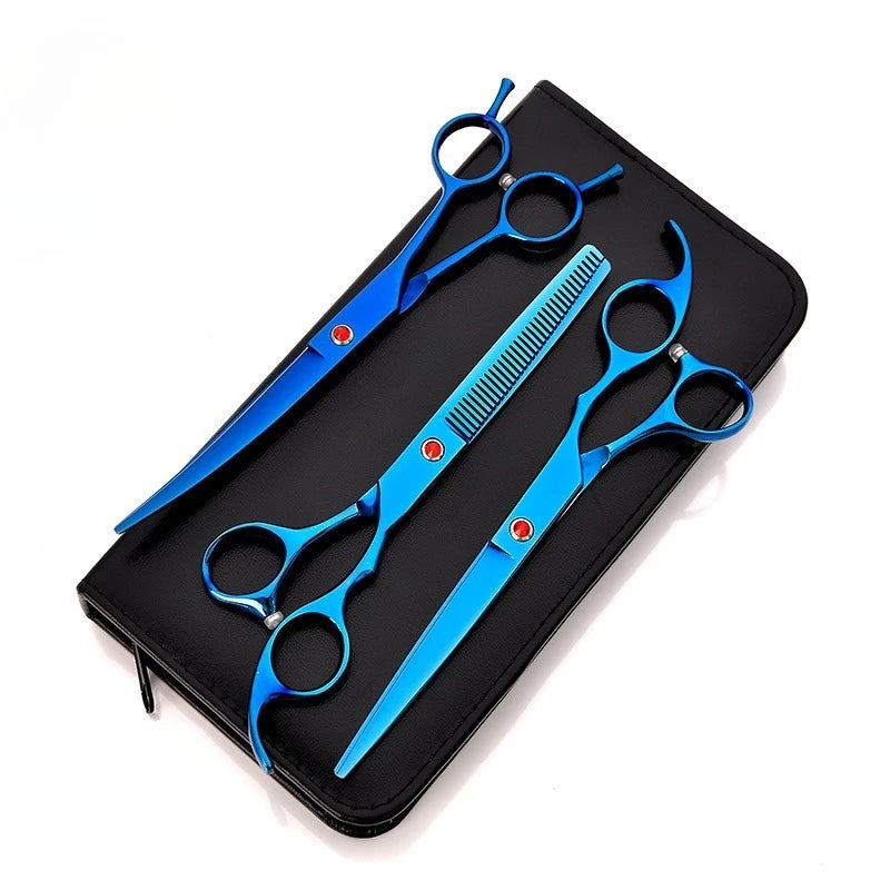 Dog Grooming Scissors Purple Dragon " 7" Stainless Pet Beauty Scissors Cutting Scissors Thinning Shears Curved Peaceful Pleasures Health and Wellness