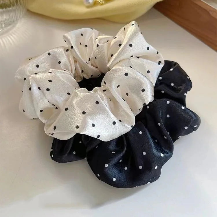 Elegant Dot Scrunchies – Elastic Hair Ties for Women & Girls