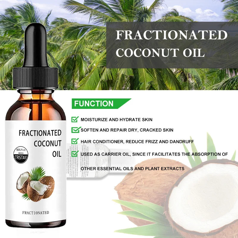 Fractionated Coconut Oil – 100% Pure Hair & Body Moisturizer