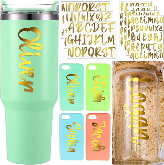 Waterproof Custom Vinyl Letter Stickers for Tumblers & Bottles Vinyl Transfer Stickers Peaceful Pleasures Health and Wellness WHITE