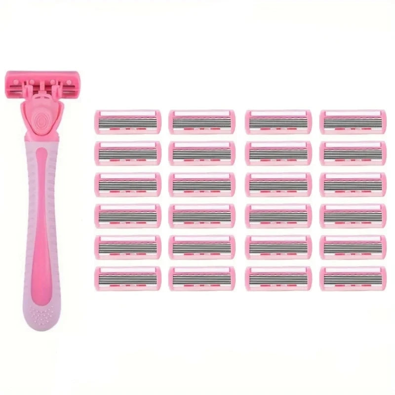 6-Blade Manual Razor Set – Face & Body Shaving Men & Women