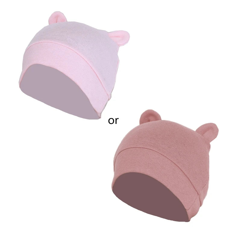 Infant Cotton Baby Bonnet Hospital Hat | Soft Solid Color 0-24M