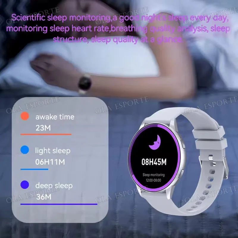 Smart watch with full touch screen, call, message reminder, music control and other functions, compatible with iPhone/android Peaceful Pleasures Health and Wellness