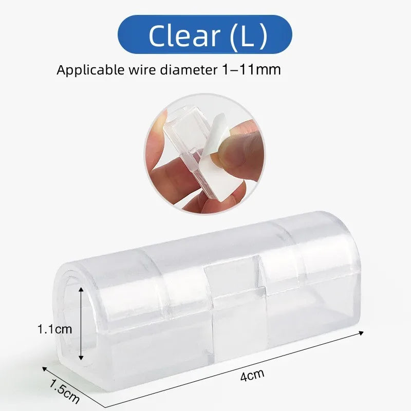 Adhesive Cable Organizer Clips – 20 Pcs Wire Cord Holder