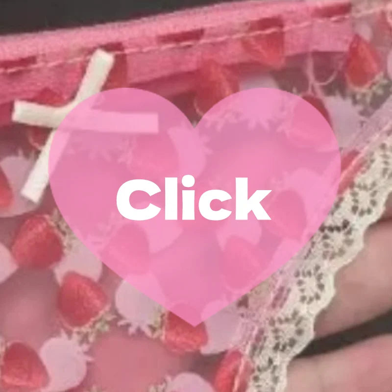 Cute Lace PVC Mini Coin Purse – Novelty Strawberry Zipper Bag
