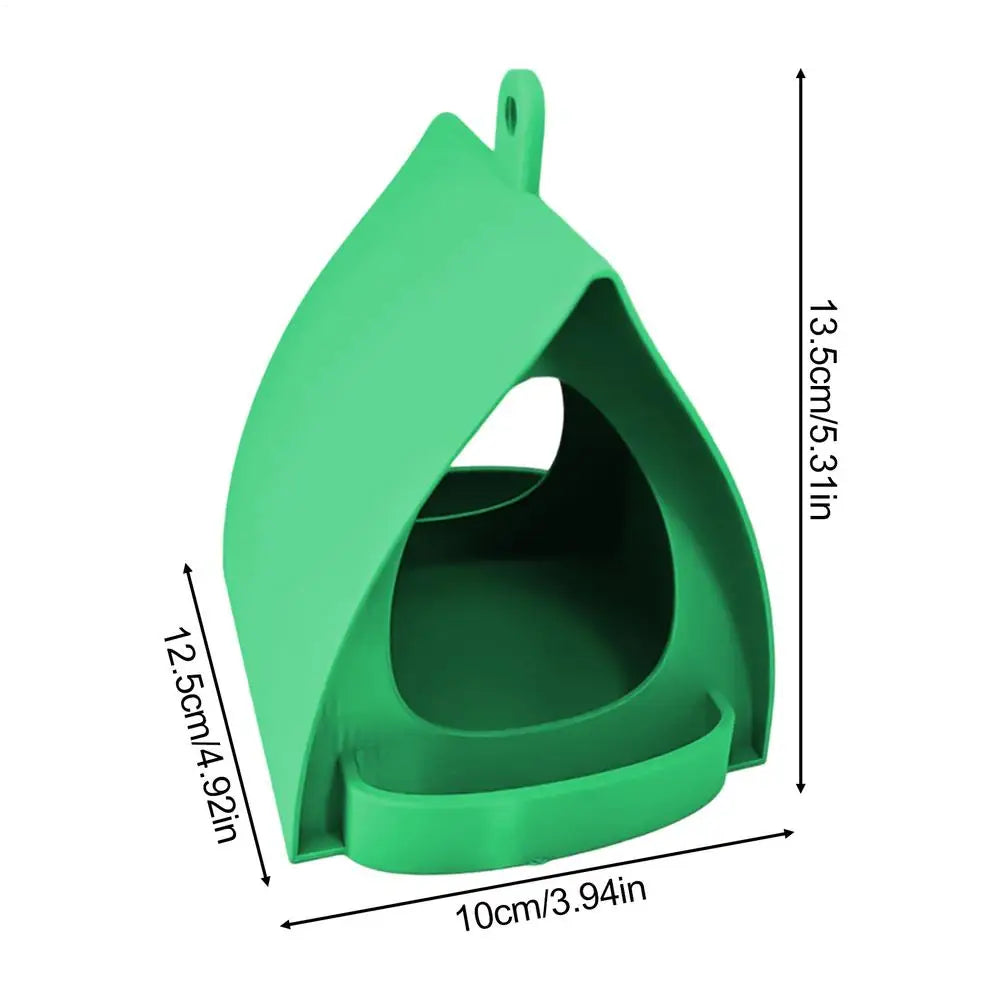 Bird Feeder Decorative Open Design Hanger Hut Shape Hangable Mounted Small Hummingbird Feeder for Outside Garden Winter Balcony Peaceful Pleasures Health and Wellness Green