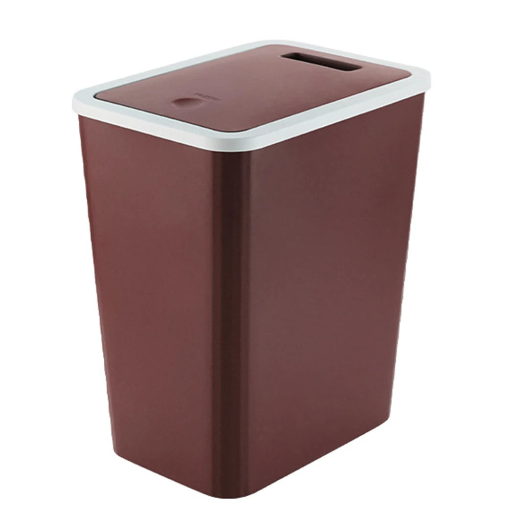 Bathroom Trash Can Garbage Lid Bin Space-saving Design Kitchen