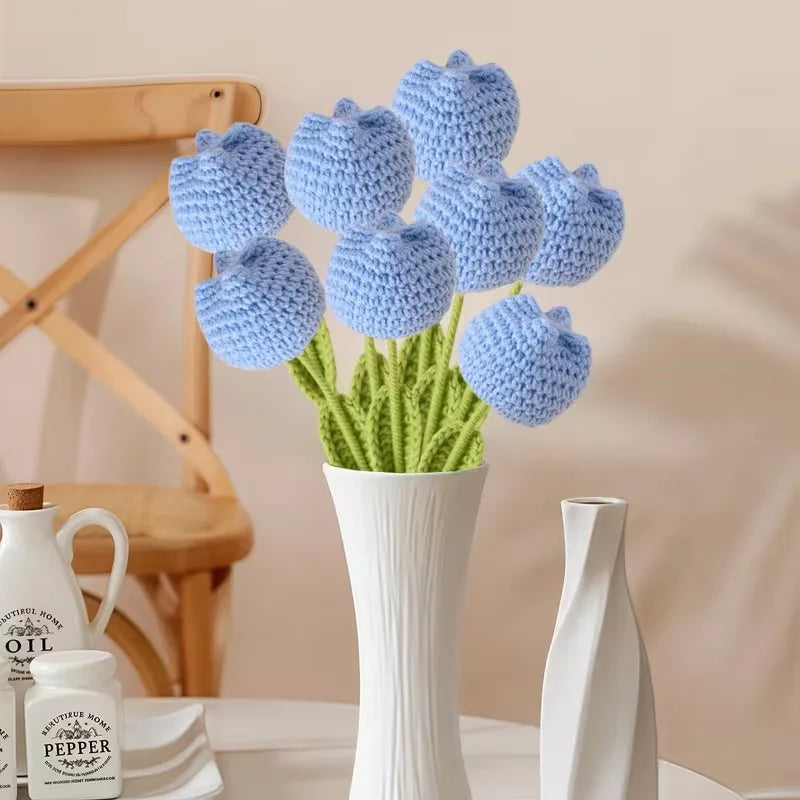 Handmade Crochet Tulip Bouquet | Artificial Flower Gift & Decor