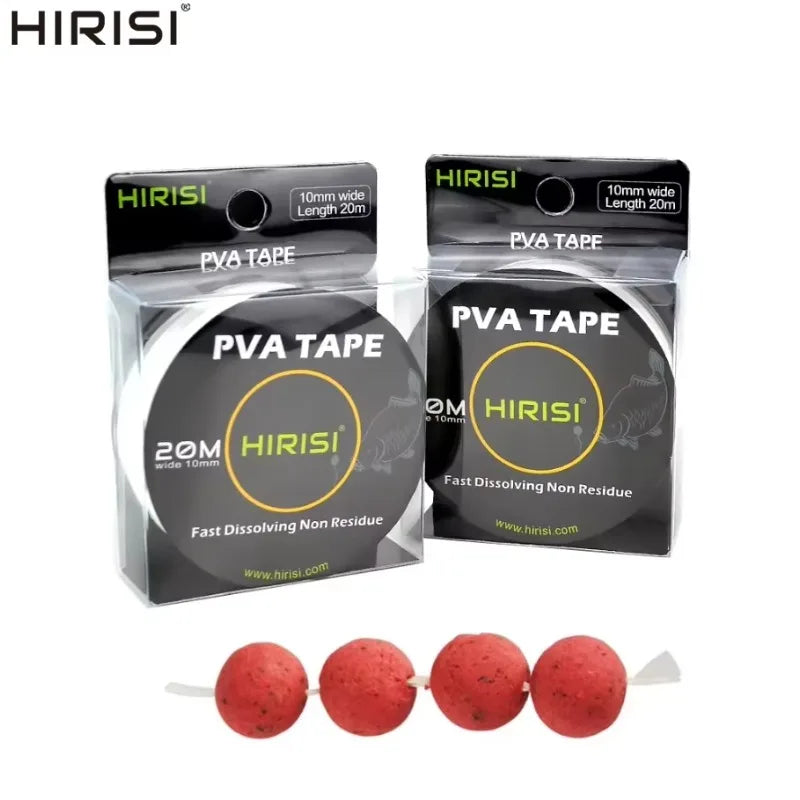 HIRISI 2/5 Pcs 10mm 20M Water Soluble PVA Tape String, Boilie Bait Binding Line, Carp Fishing Outdoor Tackle Accessories Peaceful Pleasures Health and Wellness