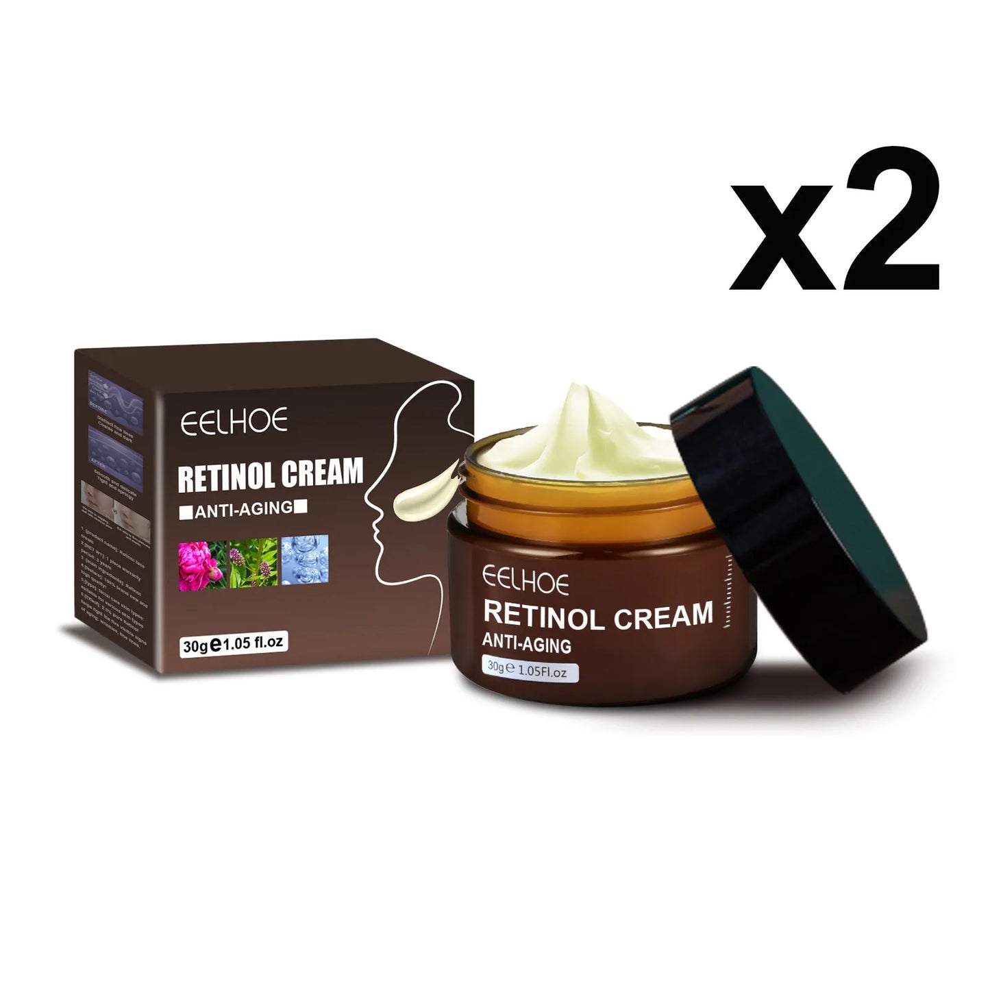 EELHOE Retinol Anti Aging Face Cream for Firming and Brightening Peaceful Pleasures Health and Wellness 2pcs