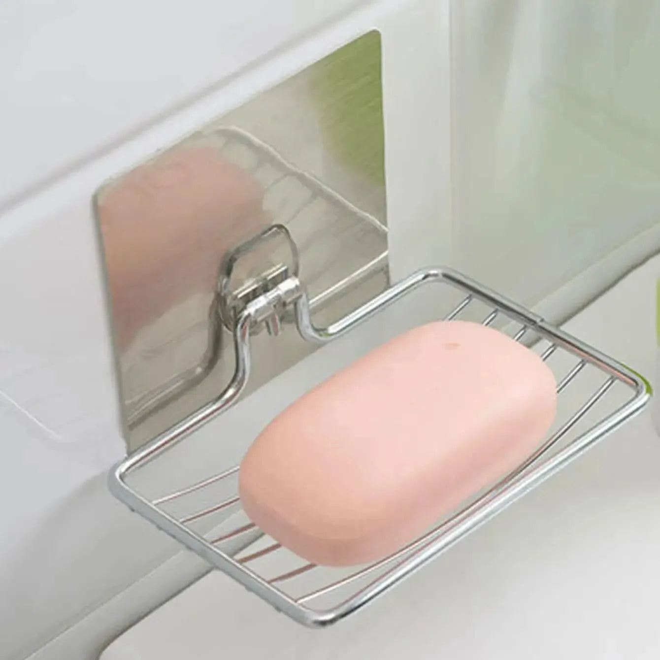 Stainless Steel Wall Soap Rack | No-Drill Drain Holder
