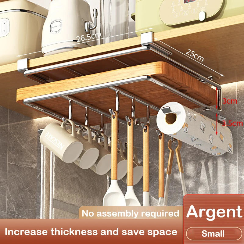 Kitchen Under Cabinet Basket Storage Shelf Cutting Board Rack Kitchen Closet Rack Under Desk Cabinet Office Bathroom Organizers Peaceful Pleasures Health and Wellness 13