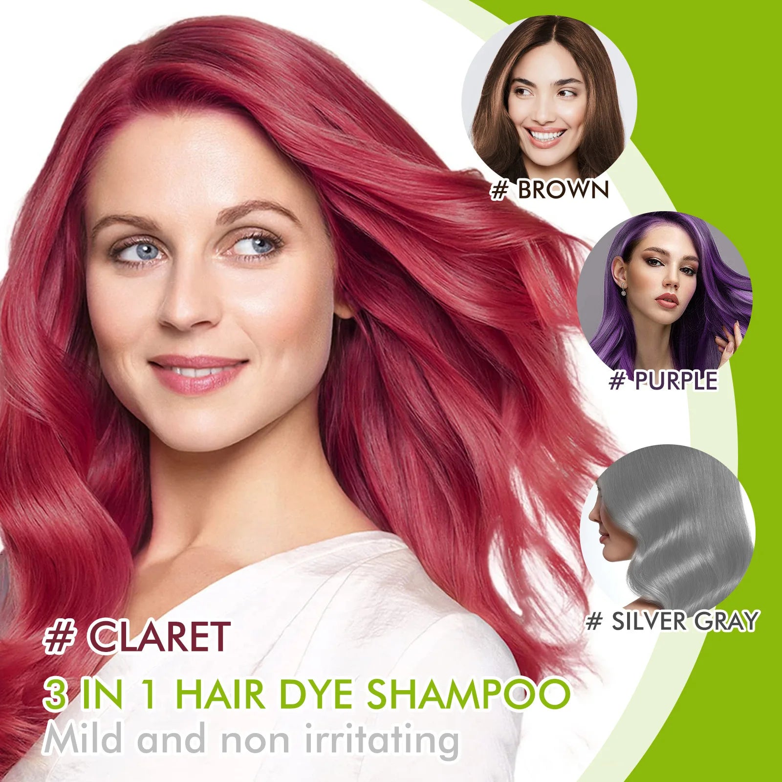 3 In 1 Hair Coloring Shampoo Natural Nourish Black Purple Hair Dye For Men Women Non Irritating Repair Fashion Hair Styling Tool Peaceful Pleasures Health and Wellness