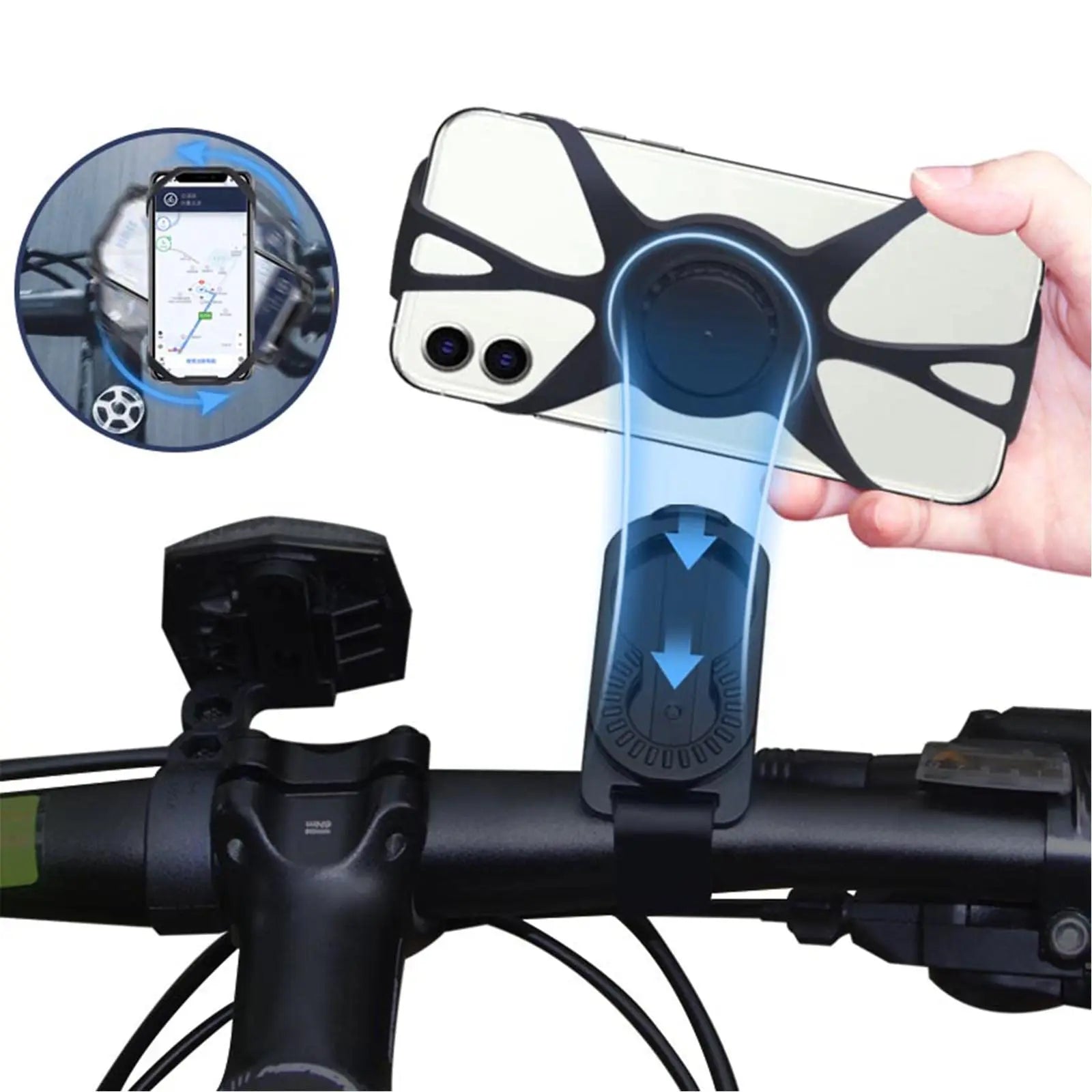 Running Armband Wristband Bracke 360 ° Rotatable Phone Holder Suitable For 4-7-inch Smartphones Card Pocket For Running Bicycles Peaceful Pleasures Health and Wellness Bike Stand