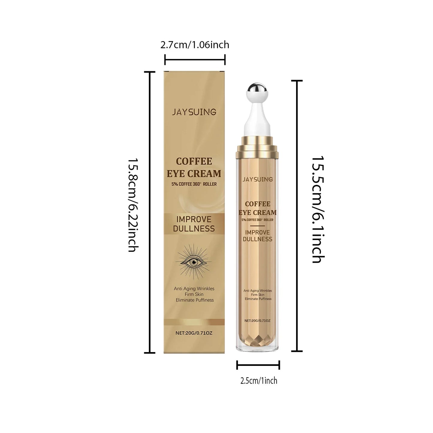 Caffeine Roller Eye Cream – Dark Circles & Puffiness Relief