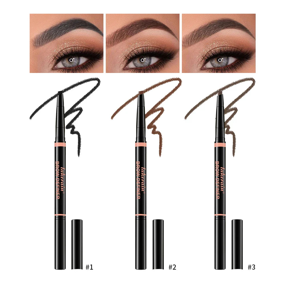 Lakerain 2-in-1 Waterproof Eyebrow Pencil & Brush – 3 Shades