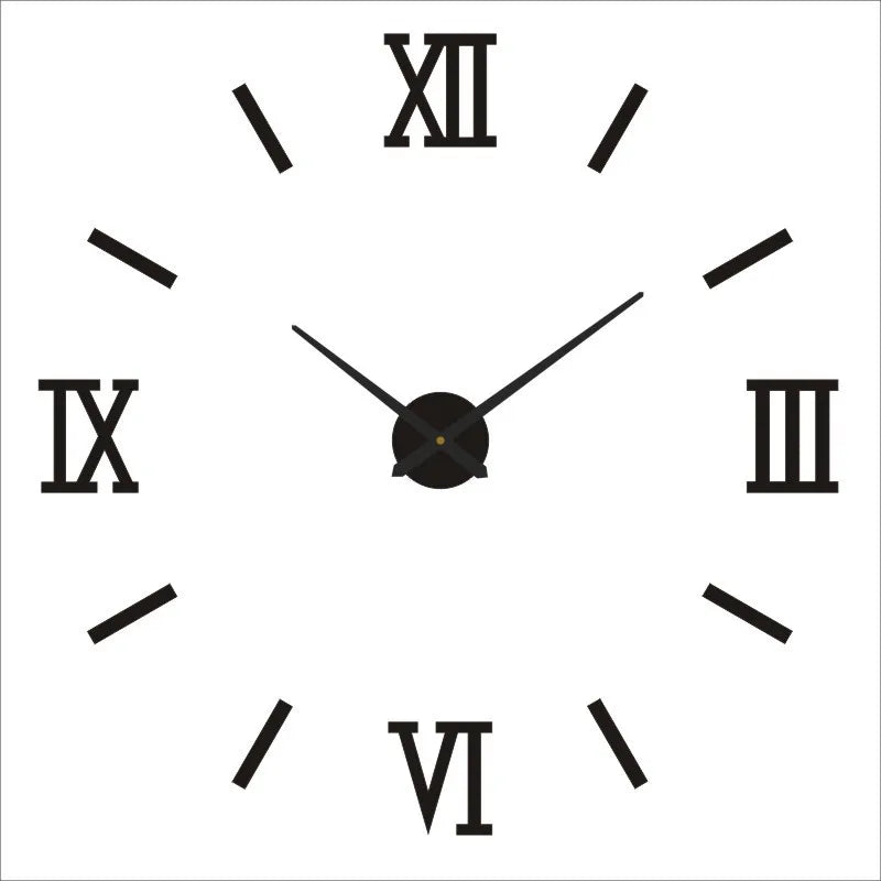 Large 3D DIY Acrylic Wall Clock – Modern Quartz Mirror Sticker Clock for Living Room & Home Décor | 40–130cm