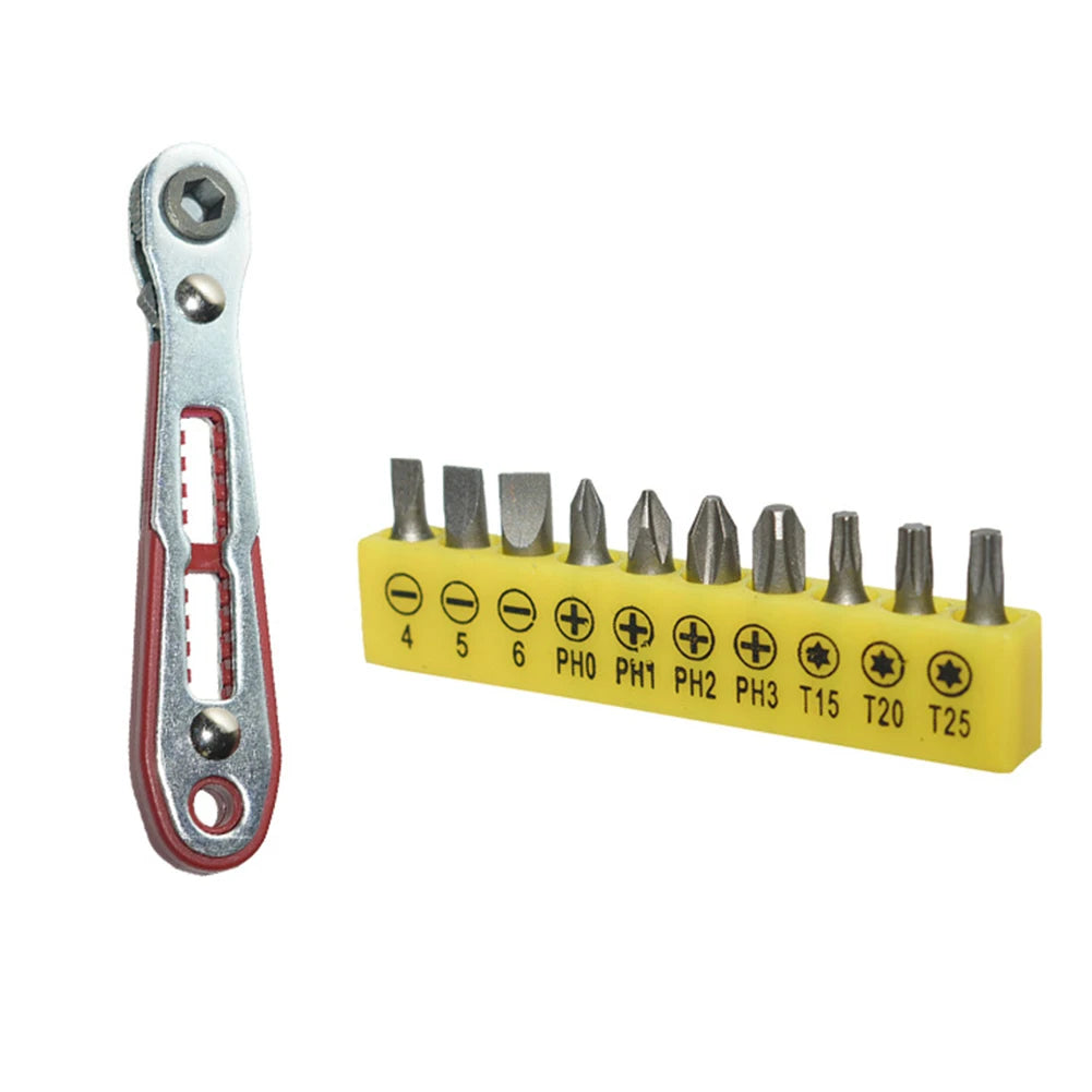Mini Magnetic Ratchet Wrench 1 4 Hex Shank Screwdriver Bits Square