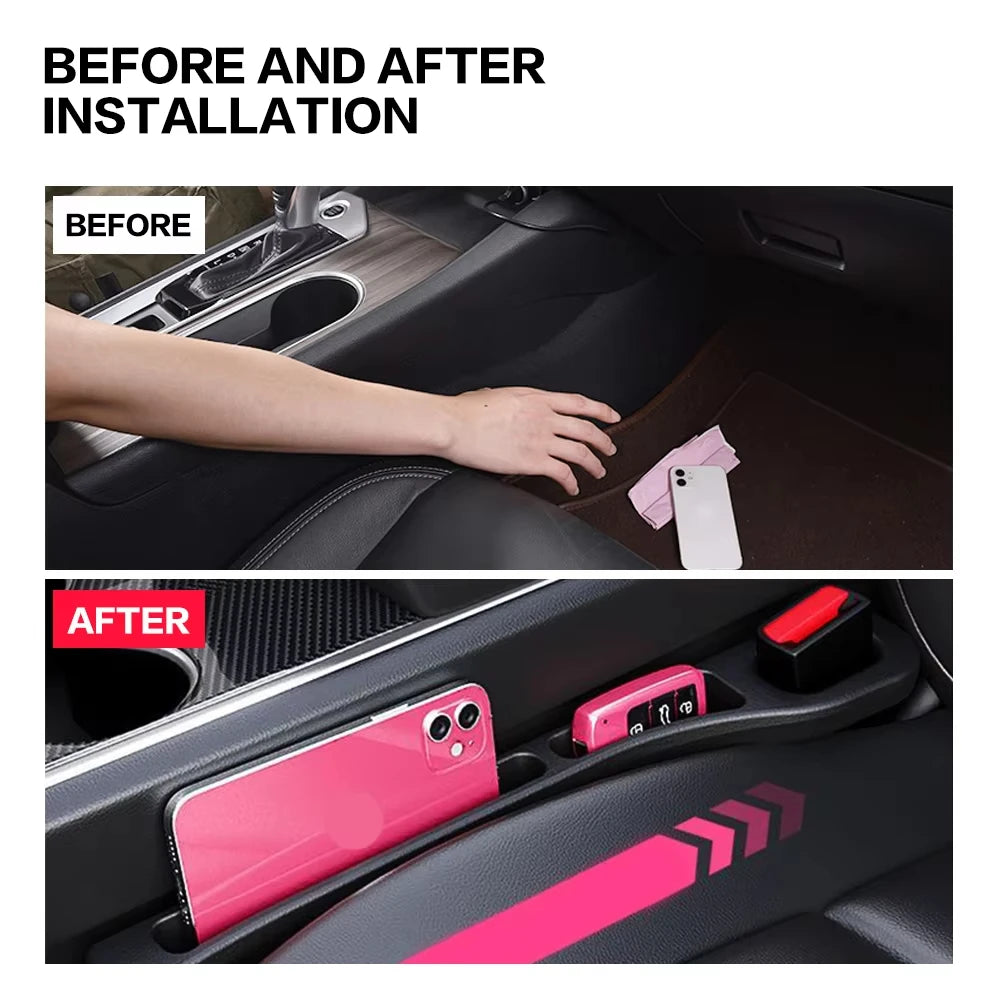 2PCS Car Seat Gap Filler Between Seats Console Organizer Seat Crevice Storage Box Bag Decoration Interior Auto Accessories Peaceful Pleasures Health and Wellness