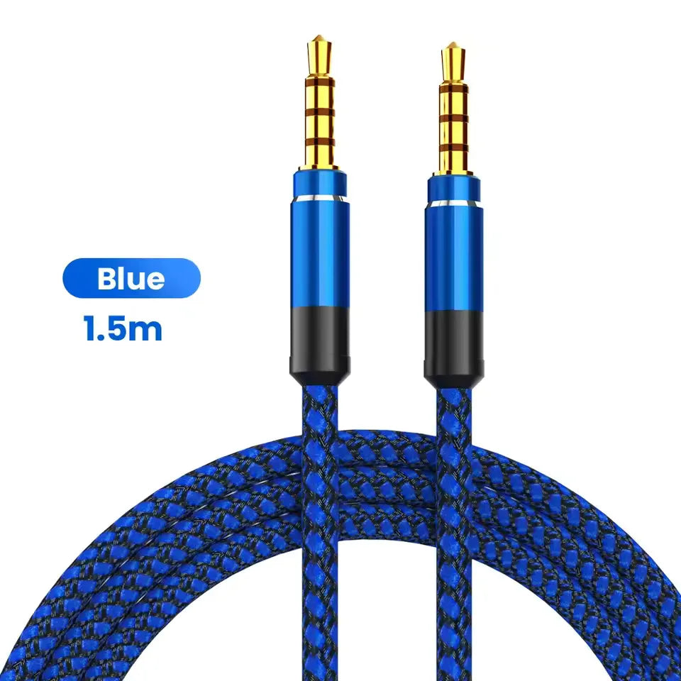 3.5mm Male to Male Aux Audio Cable 1.5m Braided | Car & Phone