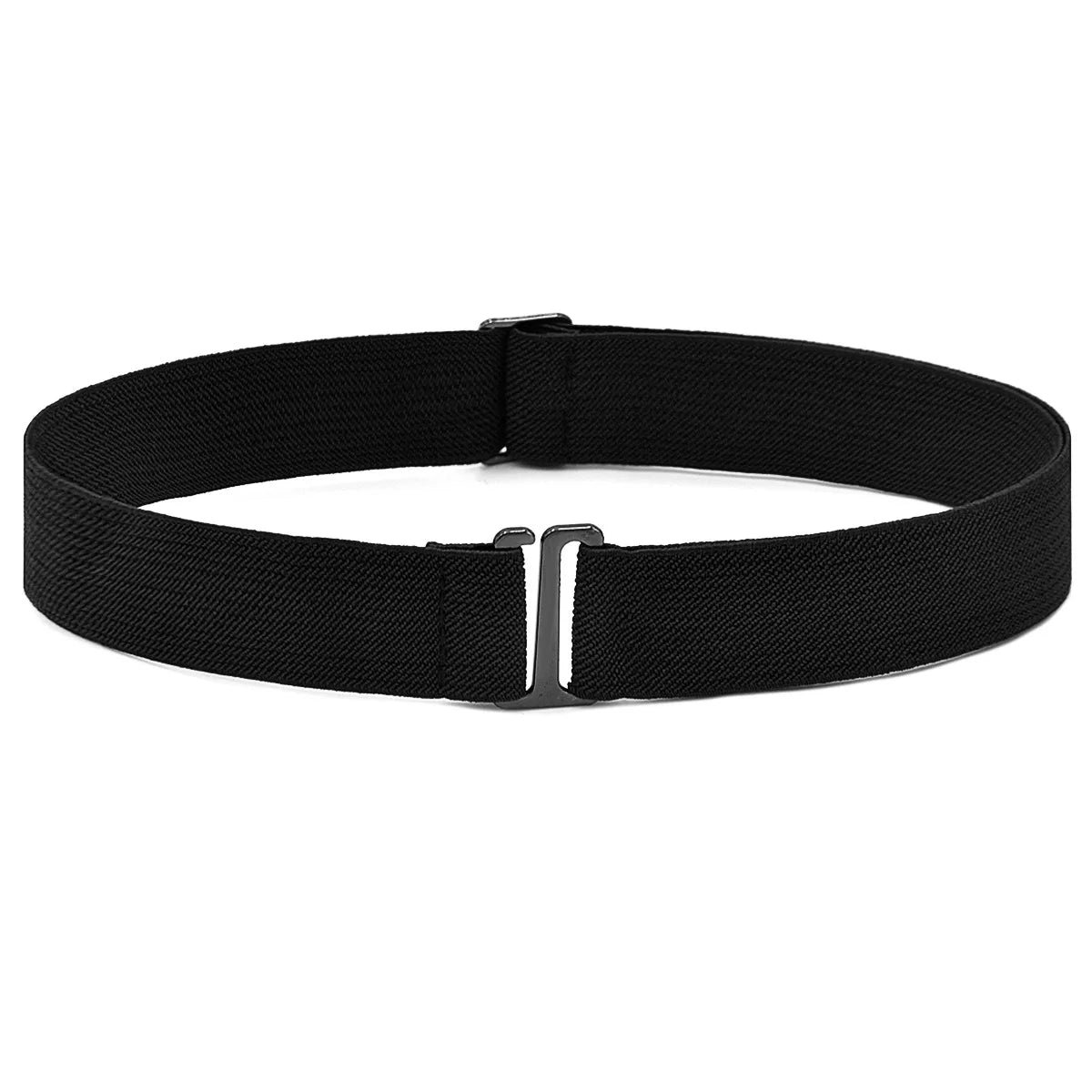 New Waistband Women Invisible Belt Buckle Nylon Comfortable Elastic Belt for Women Men Adjustable No Show Web Belt for Jeans Peaceful Pleasures Health and Wellness black