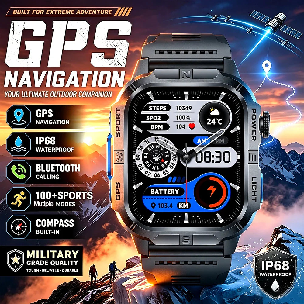 yaocx GTH3 Smart Watch 2.01" HD, BT Call, IP68, 100+ Sports