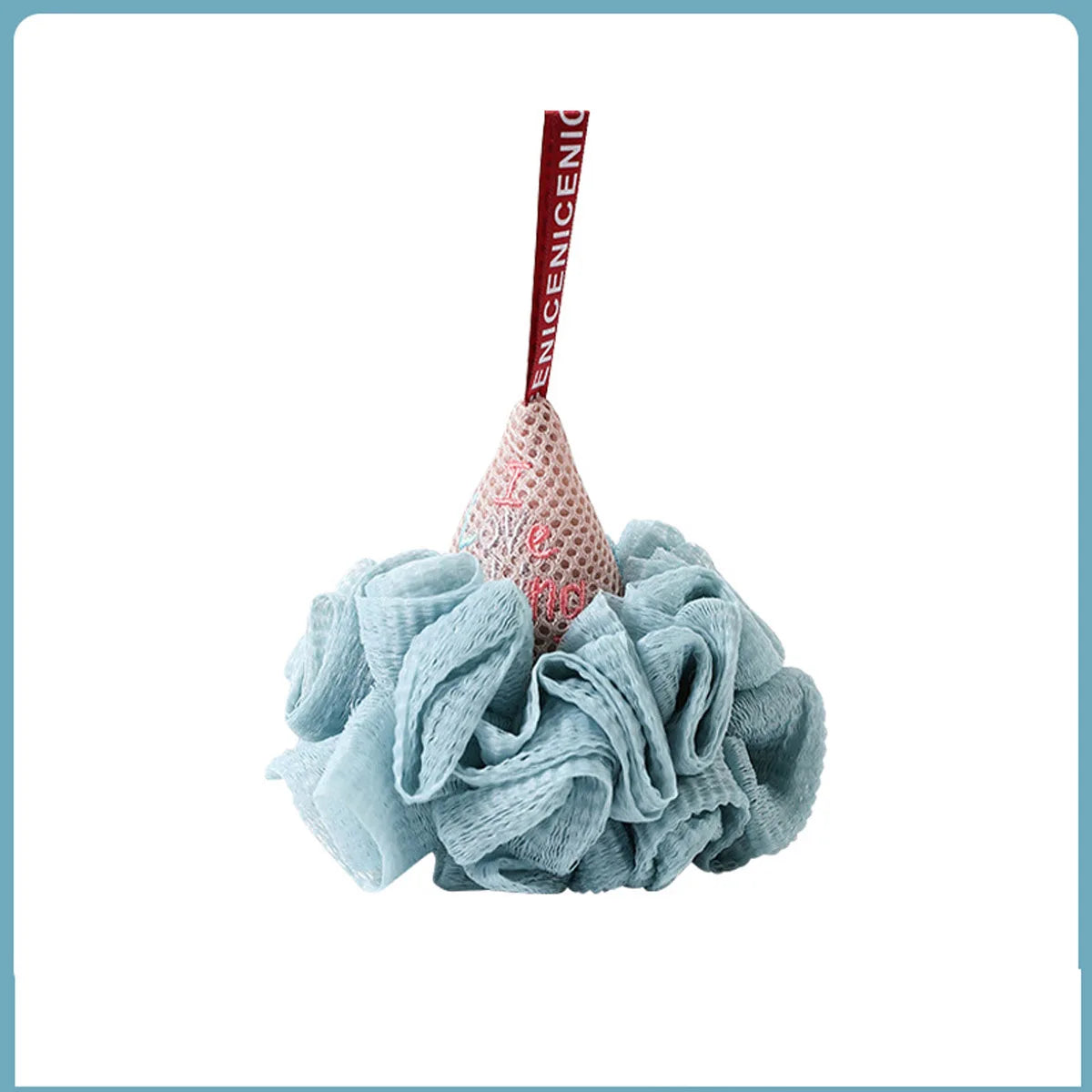 1Pcs Men Women Cute Ice Cream Bath Ball Nylon Mesh Shower Ball for Body Cleaning Reusable Bath Accessories Peaceful Pleasures Health and Wellness Blue