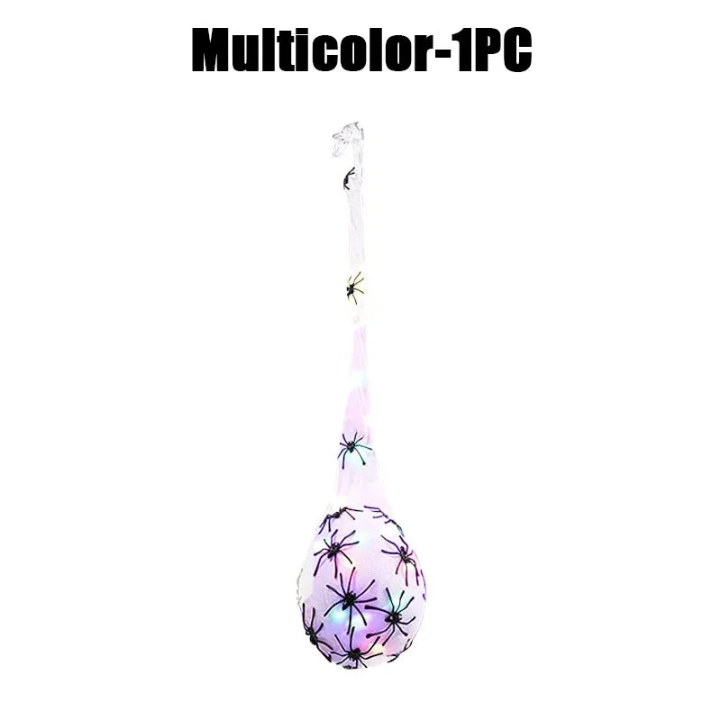 Glowing Halloween Spider Egg Sacks LED Hanging Web Decoration