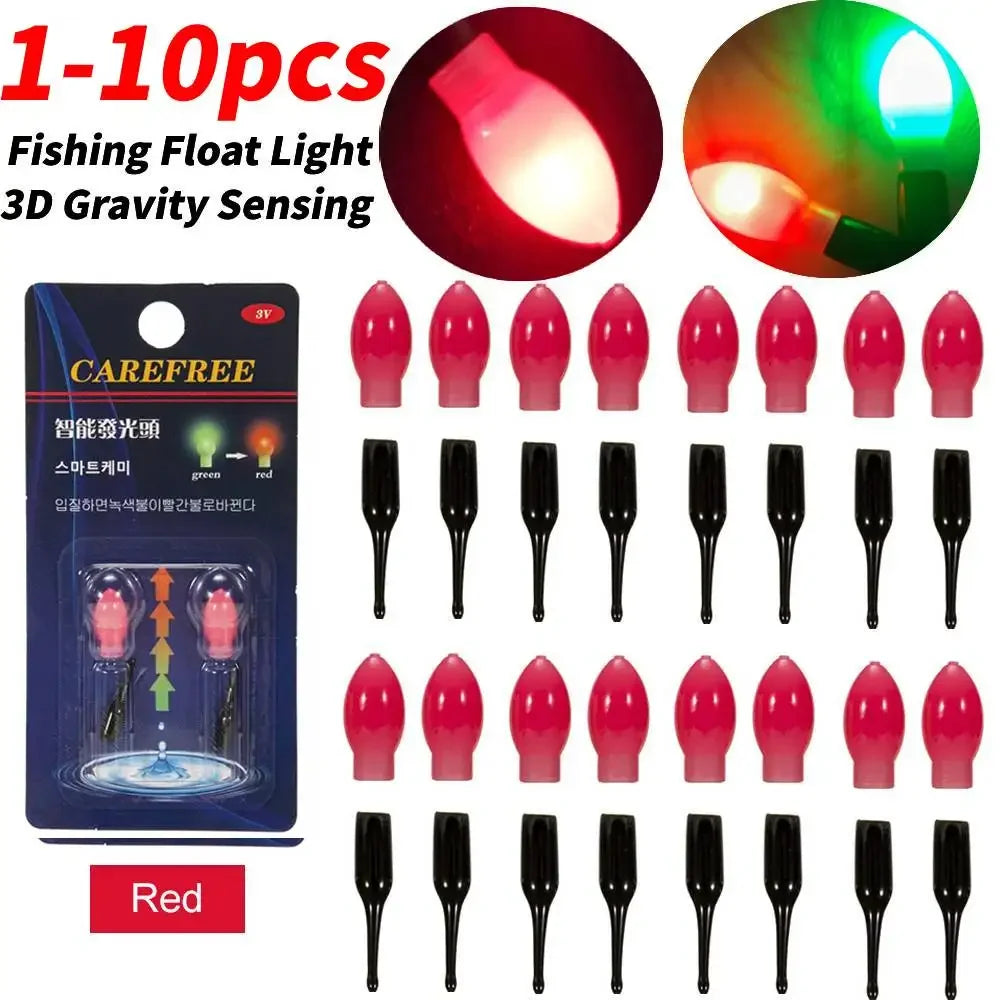 1-10pcs LED Float Tail Light 3D Gravity Sensing Fishing Float Electronic Light With CR311 Battery Deep Sea Fishing Accessories Peaceful Pleasures Health and Wellness Red 4PCS