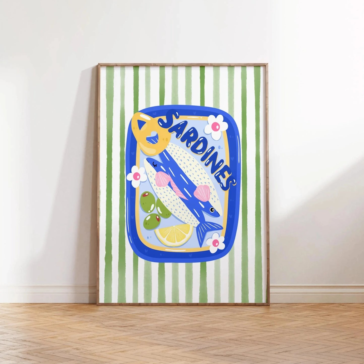 Pink Canned Sardines Canvas Print Sardine Fisherman Aesthetic Wall Art Poster for Modern Living Room Kitchen Home Decor Gifts Peaceful Pleasures Health and Wellness