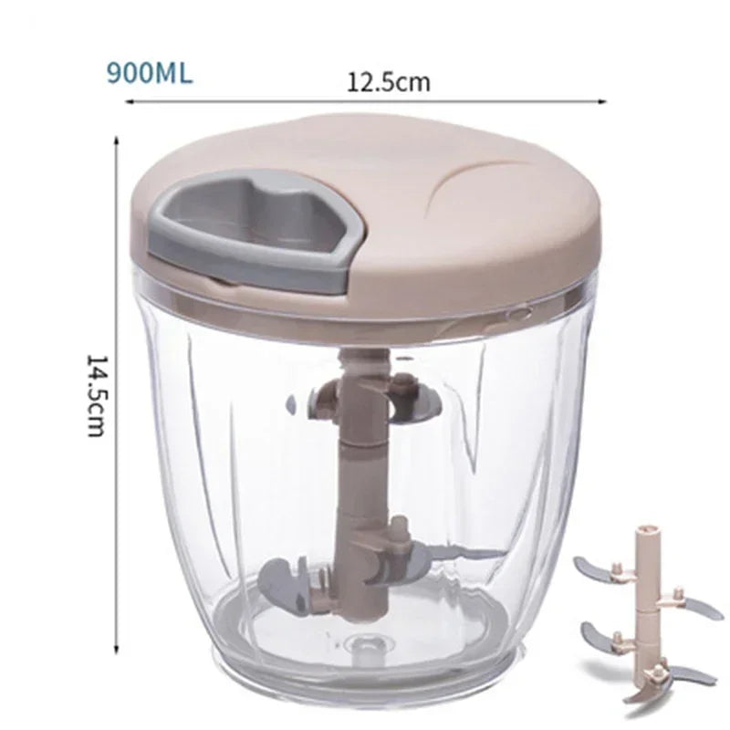 Manual Garlic Chopper & Vegetable Cutter 500ml/900ml