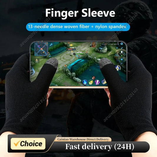 1 Pair Palm Fingertip Gloves Anti-slip Gaming Finger Sleeve Sweatproof Mobile Phone Finger Sleeves for PUBG Mobile Mobile Gaming Peaceful Pleasures Health and Wellness