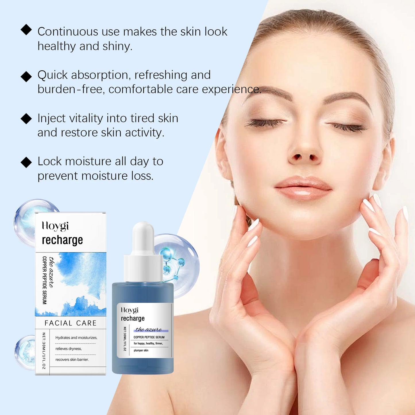 Blue Copper Peptide Anti-Aging Serum | Collagen & Niacinamide
