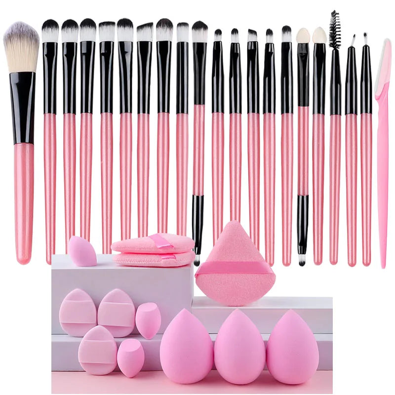 RUNTOIN 20Pc Makeup Brush Set – Foundation, Eyeshadow & Blush