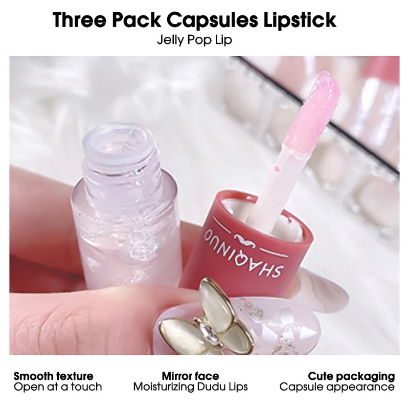 Glass Lip Oil Kit – Moisturizing Capsule Lip Gloss & Honey