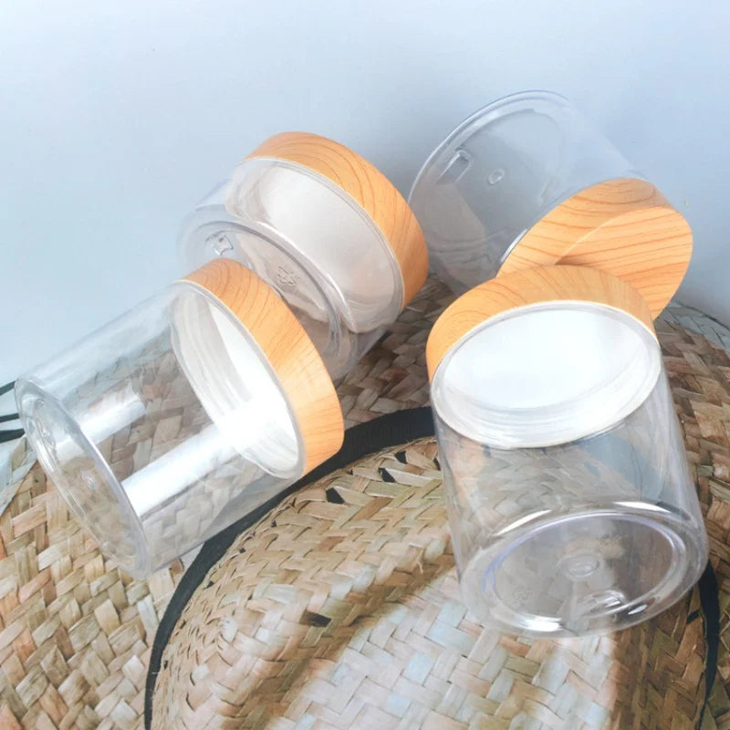 Clear Plastic Cosmetic Jars with Lids | Travel Storage Containers