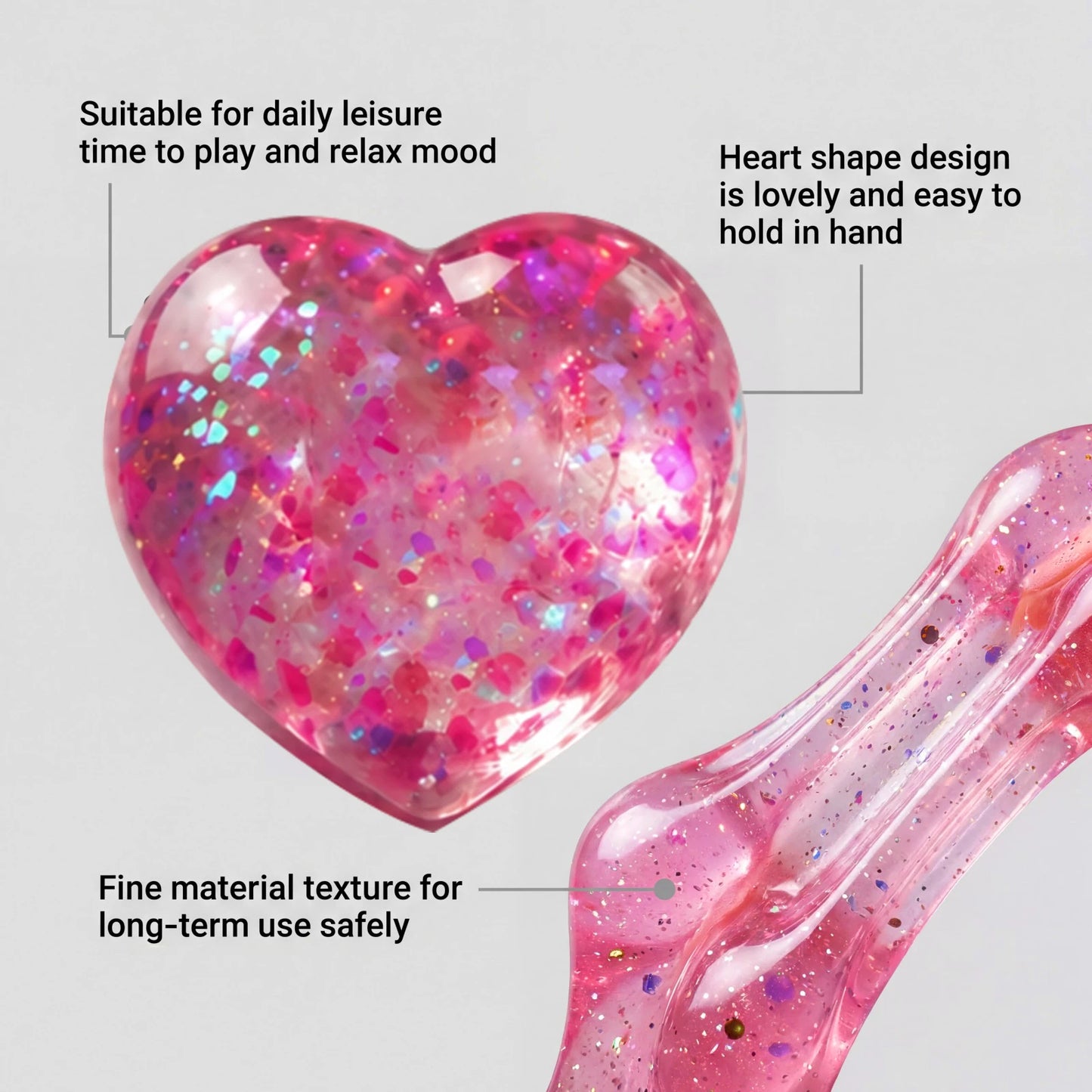 Heart Squishy Fidget Toy – Soft TPR Sensory Squeeze Ball Gift