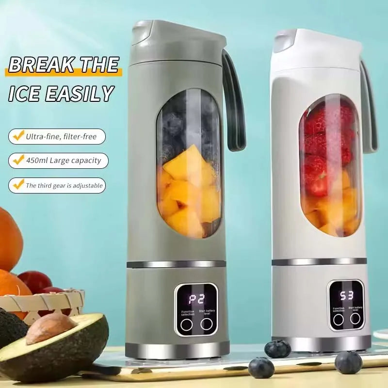 Fruit Vegetable Juicer Electric Plastic Multi-Function Portable Outdoor Large Capacity Household Juice Maker Peaceful Pleasures Health and Wellness