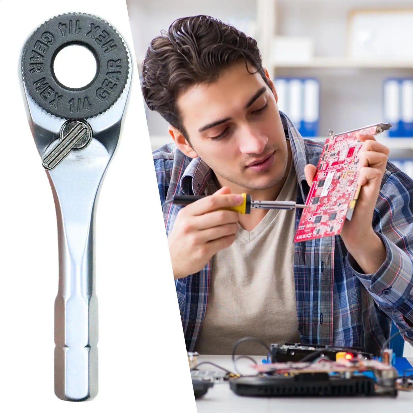 Mini Ratchet Wrench – Compact Hex Screwdriver Hand Tool
