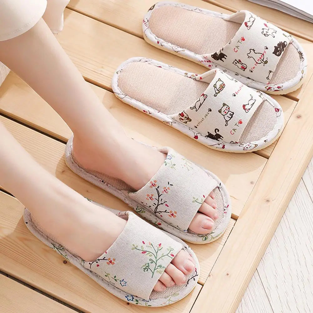 Women Flax Slippers - Breathable Indoor Sandals Peaceful Pleasures Health and Wellness