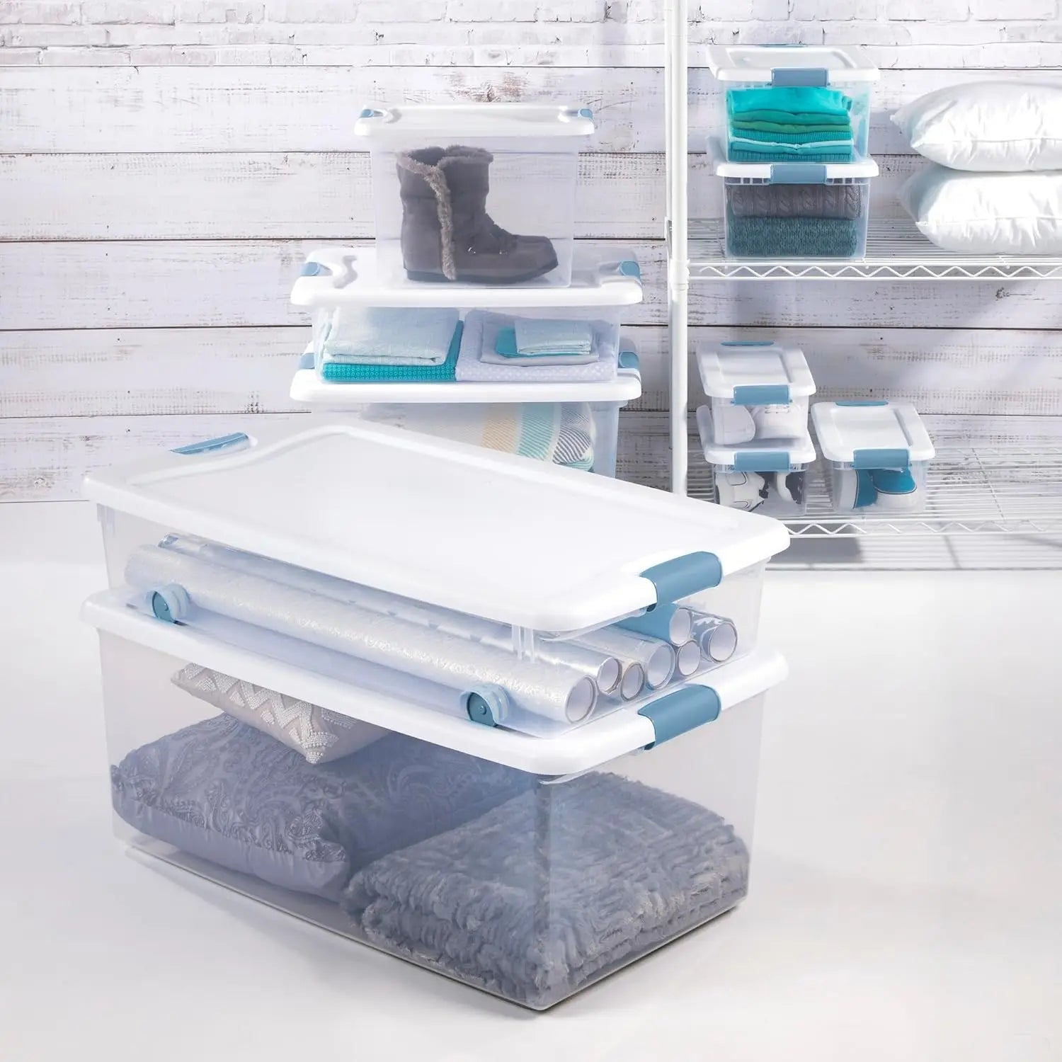 12-Pack Clear Storage Boxes with Lids – 6 Qt, Stackable, Under-Bed Peaceful Pleasures Health and Wellness