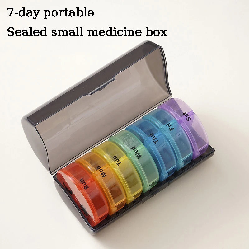 Medicine Box Seven Days a Week 21 Boxes of Black Medicine Boxes Portable Plastic Boxes Drug Packaging Box Large Volume Dispenser Peaceful Pleasures Health and Wellness