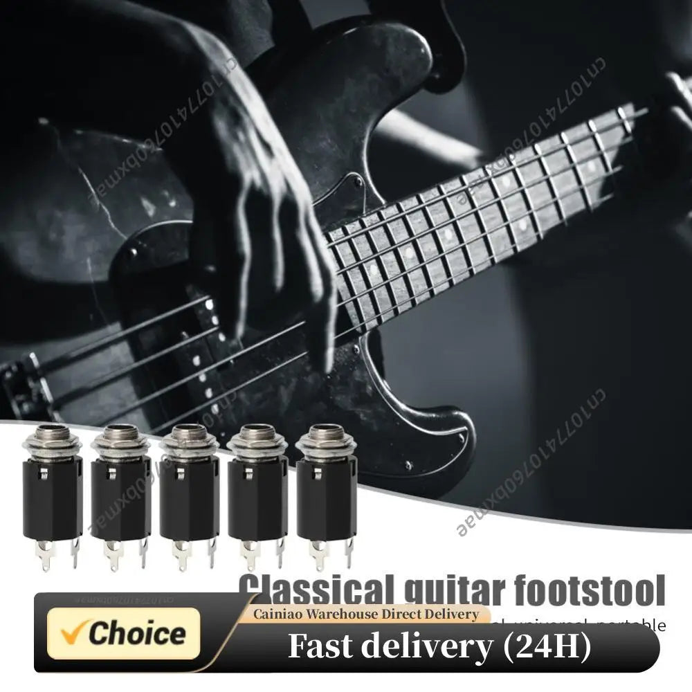Guitar Stereo Output Plugs Solid 5pcs Guitar EQ Jack Socket 6.35mm Jack Stereo Pickup Female Output Socket Plug Peaceful Pleasures Health and Wellness