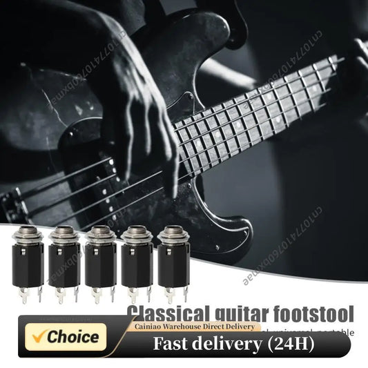 Guitar Stereo Output Plugs Solid 5pcs Guitar EQ Jack Socket 6.35mm Jack Stereo Pickup Female Output Socket Plug Peaceful Pleasures Health and Wellness