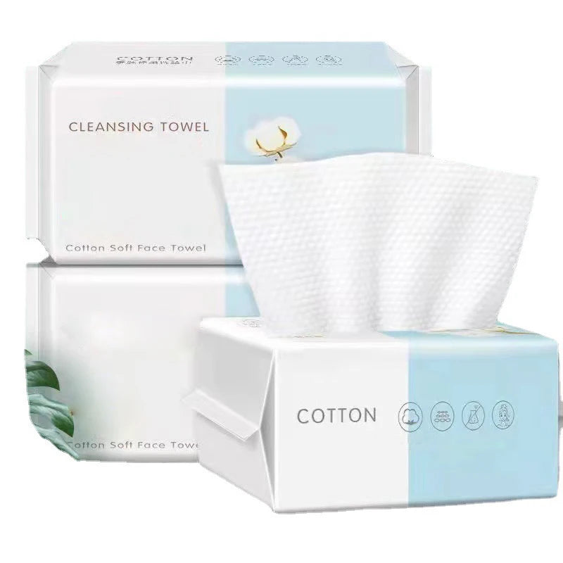 100PCS Natural Disposable Face Towel Travel Facial Cleansing Wet And Dry Makeup Remover Pearl Cotton Soft Makeup Nonwoven Towel Peaceful Pleasures Health and Wellness