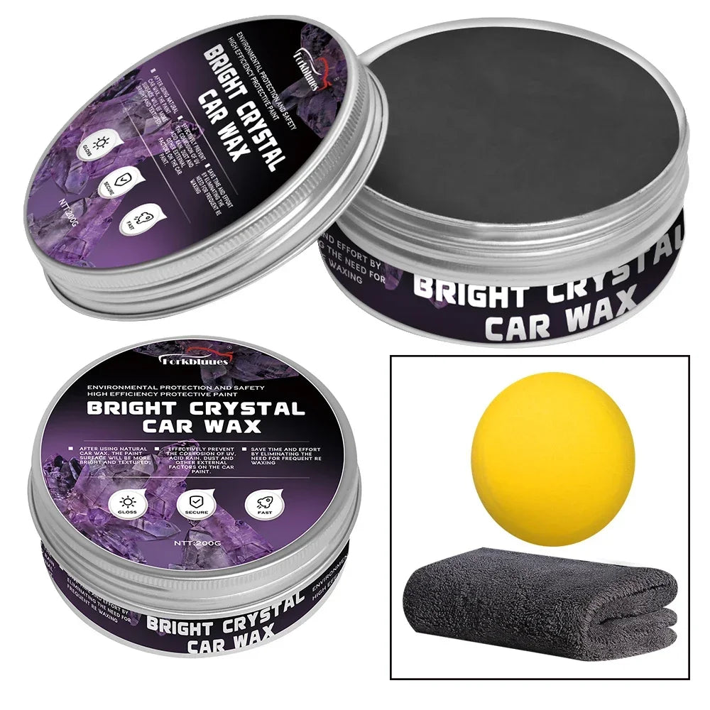 Car Wax Crystal Plating Set Auto Nano Ceramic Coating Scratch Removal Agent Car Wax Polishing Paste Maintenance Care Cream Peaceful Pleasures Health and Wellness For black car